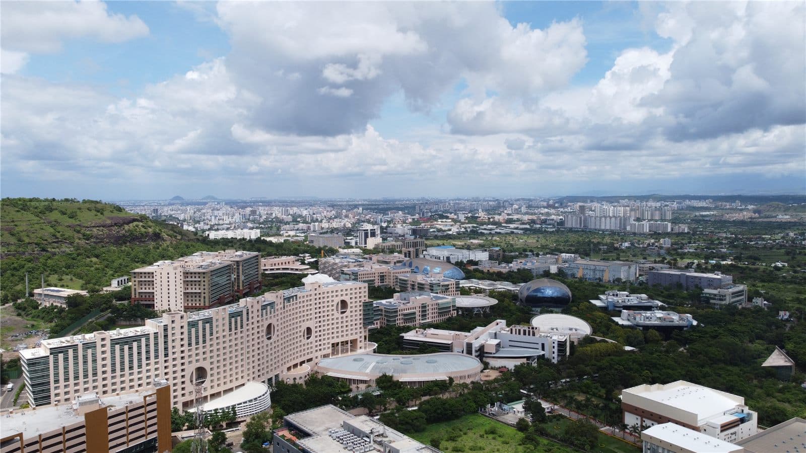 The Crown Greens campus and surroundings